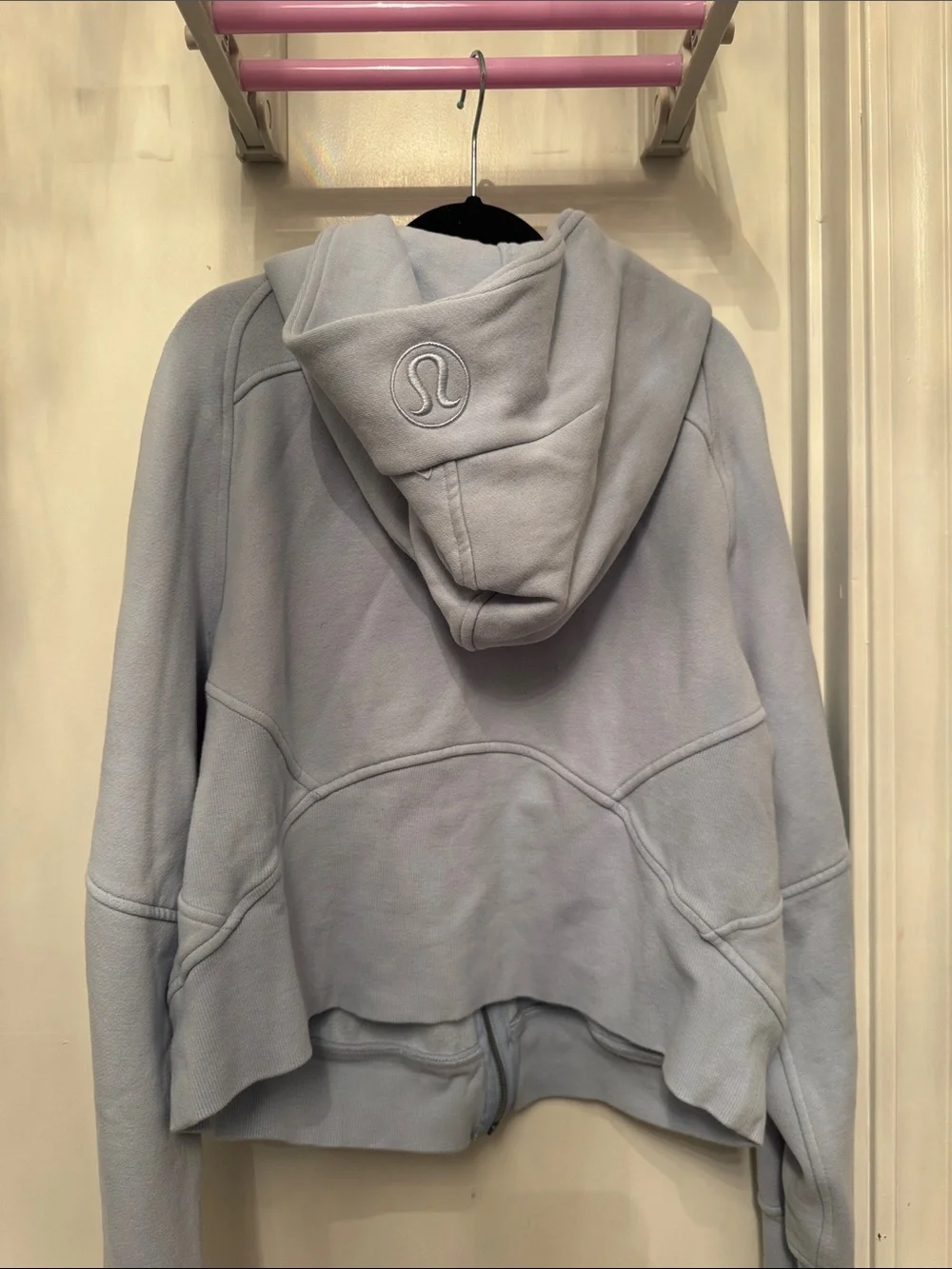 lululemon athletica Light Gray Hooded Zip Bomber Jacket
